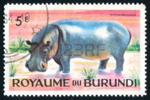 8997939-burundi--circa-1964--timbre-imprime-par-le-burundi-spectacles-hippopotame-circa-1964