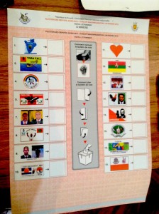 Le ballot de vote Présidentielle 2015 au Burundi