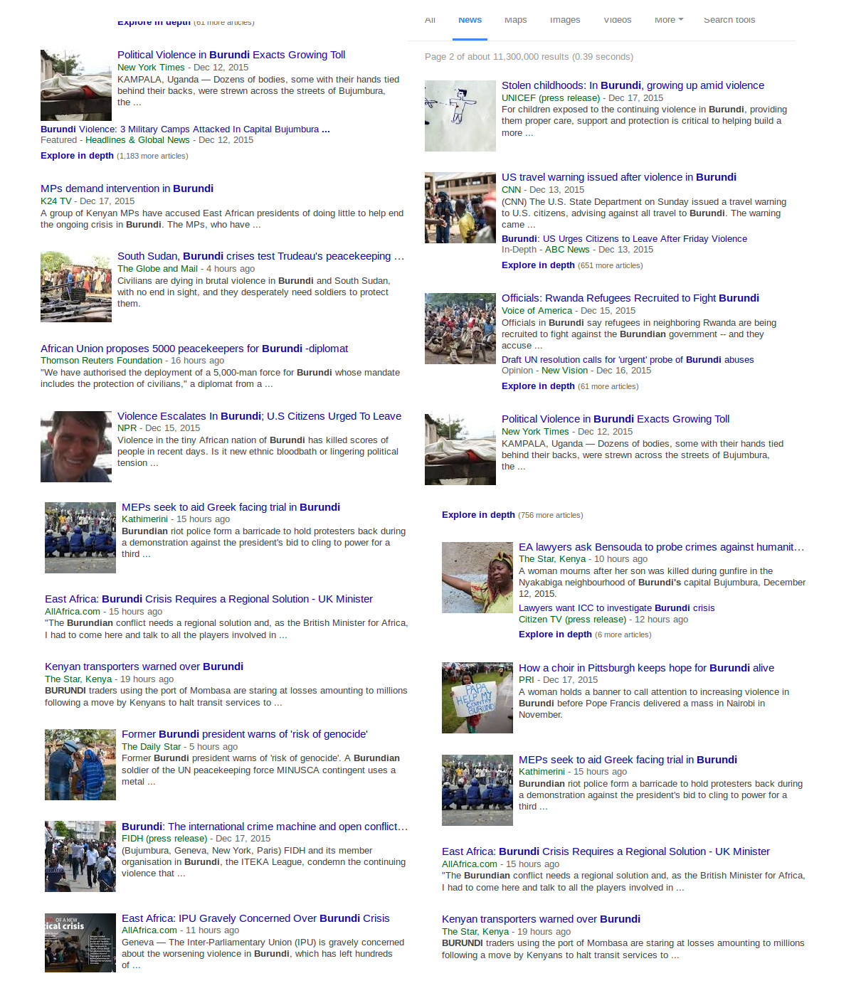 18/12/2015: Attaque de la SamanthaPower US Media Connexion ( VOA, Reuters, BBC etc. ) contre le Burundi ( Photo : google news )