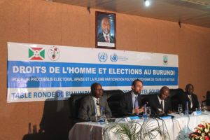 High Commissioner for Human Rights Zeid Ra’ad Al Hussein (second left) at a roundtable discussion during his mission to Burundi. Photo: UN Electoral Observation Mission in Burundi (MENUB) - Photo 15 April 2015 - UN