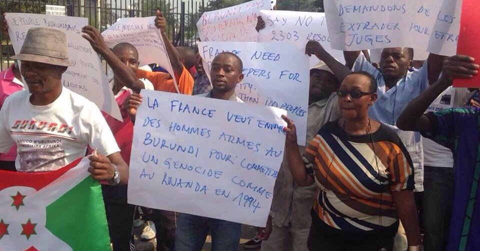 Burundi : Grande manifestation anti-française à Bujumbura ( Photo : noella_icyimpaya 2016 )