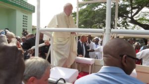 1 décembre 2015, la FDN / Minusca sécurise la visite du Souverain Pontif à Bangui  ( Photo: FDN  2015 )
