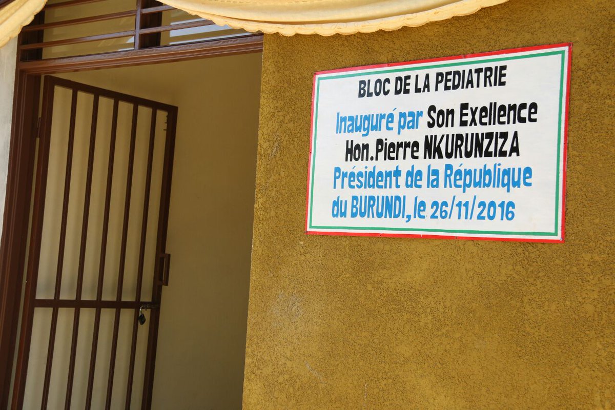 Burundi : Inauguration du bloc de pédiatrie de l'hopital de Cibitoke ( Photo; presidence.bi 2016 )