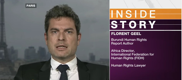M. Florent Geel ( Français, directeur Afrique de FIDH, rédaction du rapport ) - Images : Al Jazeera 