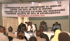 Burundi : Commémoration du 44ème anniversaire du 1er Génocide des Grands Lacs en 1972 ( Photo : RTNB )