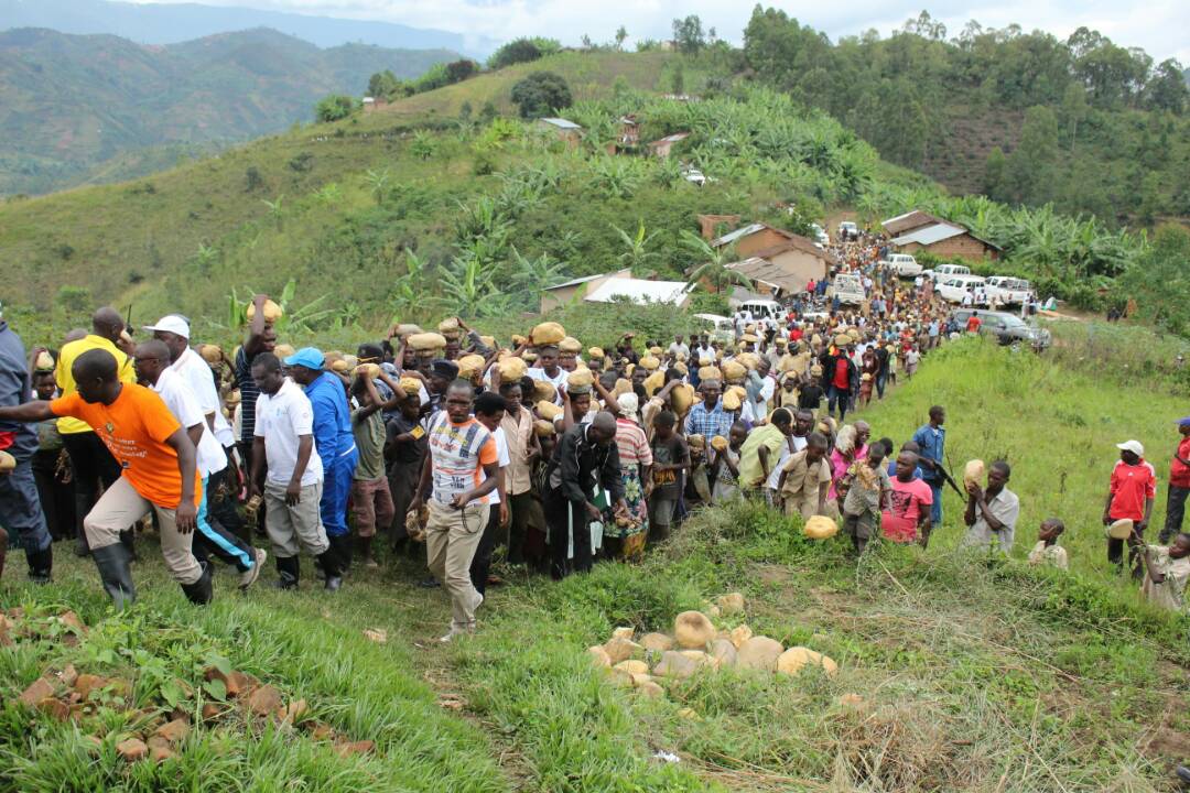 Burundi : TDC à Bubanza - Transport de briques de pierres vers l'ECOFO Rushiha à Rugazi ( Photo : ASSEMBLEE.BI 2017 )