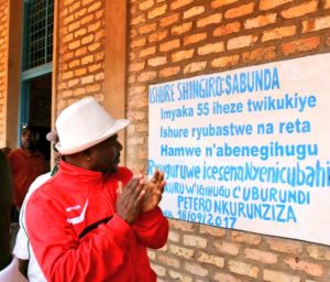 Burundi : Le Président inaugure l’Ecole Fondamentale de Sabunda ( Photo : ABP 2017 )