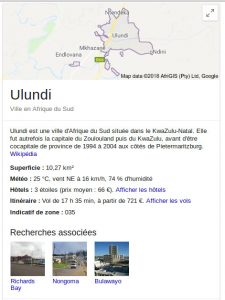 Burundi : Histoire - ULUNDI, le BURUNDI d'Afrique du Sud ( image : google 2018 ) 