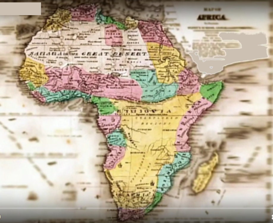 La région en jaune ETHIOPIA sur la carte ancienne réalisée par des Européens. 