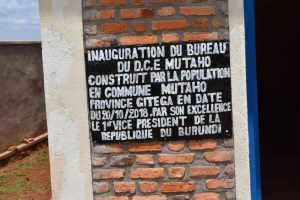 Burundi : Inauguration du bureau de la DCE de  Mutaho – Gitega ( Photo : intumwa  2018 )