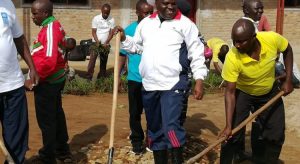 Burundi : TDC - Pavement d’un terrain de volley-ball au Lycée de Gasenyi ( Photo : ABP 2018 )