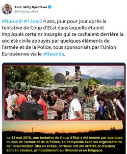 Burundi - Histoire : Mai 2015 et Novembre 1965 - 2 Coups d'Etat militaires Géopolitiques