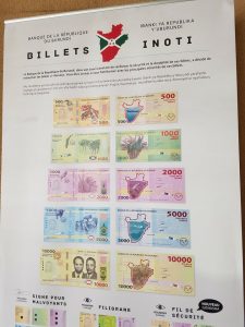 Burundi : BRB - Nouveaux billets de 500, 2.000, 5.000 et 10.000 BIF ( Photo : menya, brb.bi 2019 )