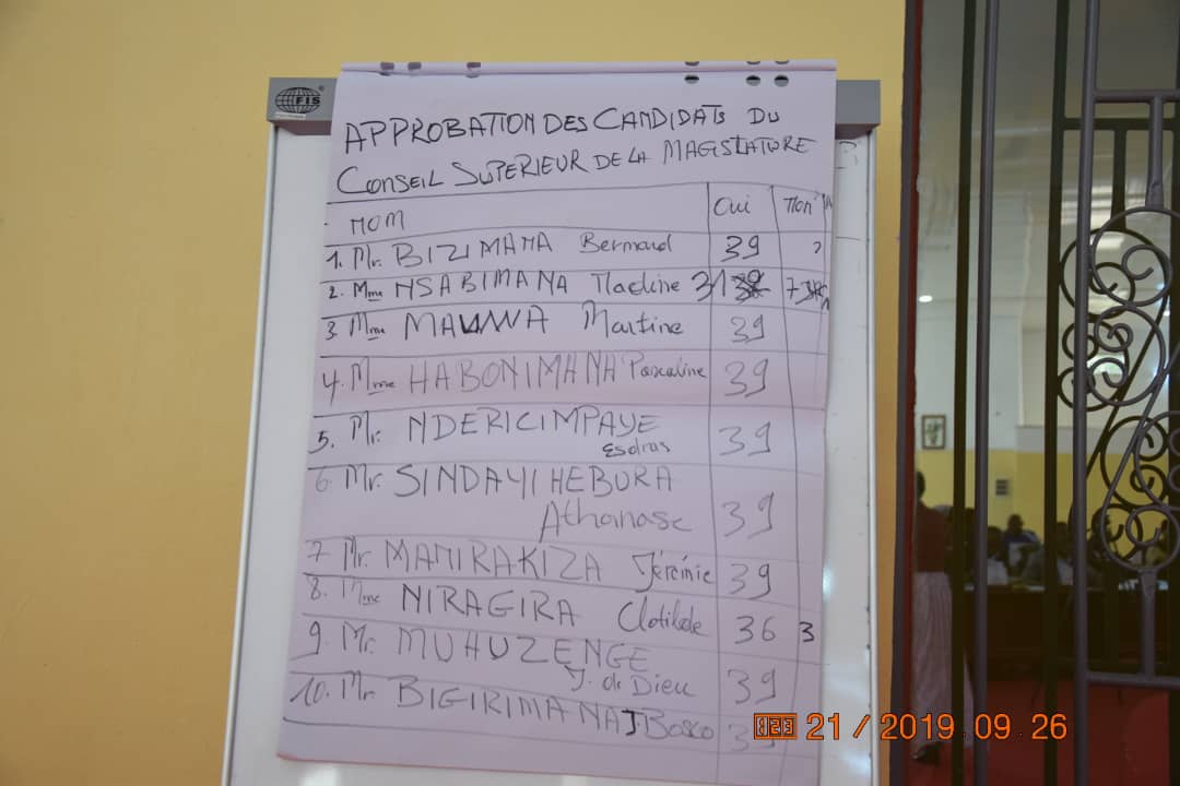 Burundi : Le Sénat approuve les noms des 10 membres du CSM ( Photo : RTNB.BI  2019 )