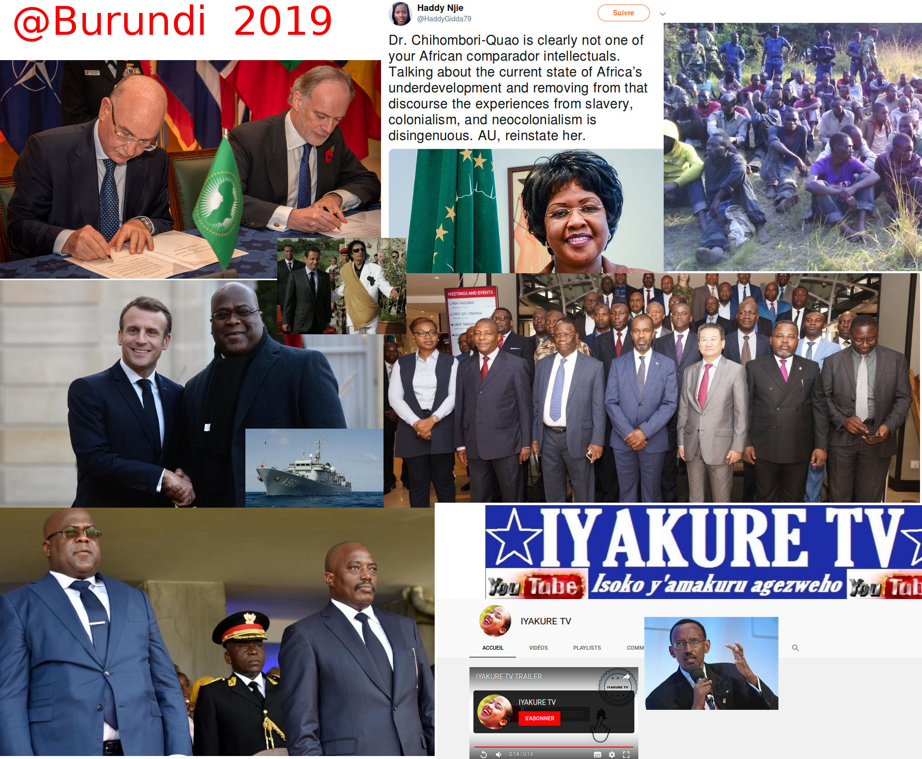 Burundi : Le Président du Congo RDC S.E.TSHISEKEDI manipulé par l'Occident ( image : Bdiagnews 2019 )