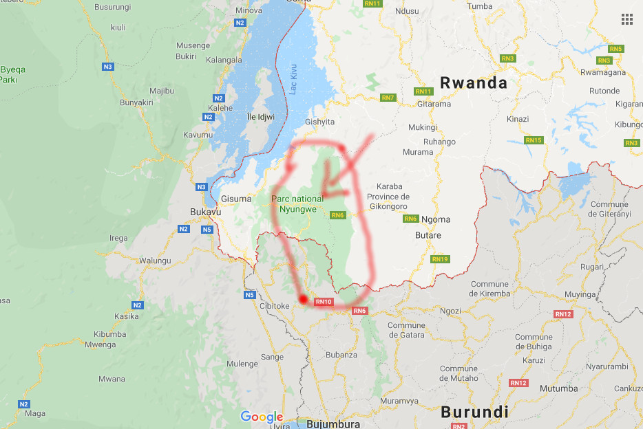 Des éléments armées venus du Rwanda ont attaqué le Burundi ( Image : Google 2019 )