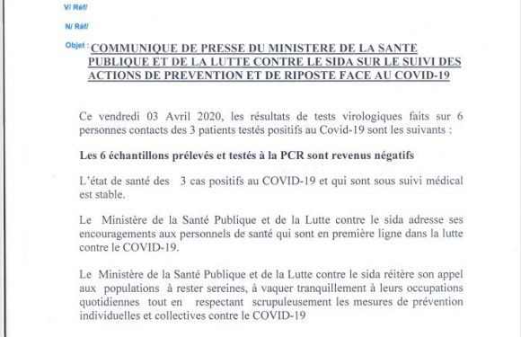 Burundi / COVID-19 :  Échantillons de 6 cas prélevés négatifs