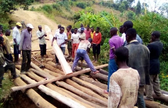 BURUNDI : TDC – Un pont au dessus de la rivière KIBENGA à RABIRO / MAKAMBA