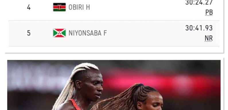 BURUNDI : NIYONSABA Francine, 5ème au 10.000m Femme à JO de Tokyo 2021