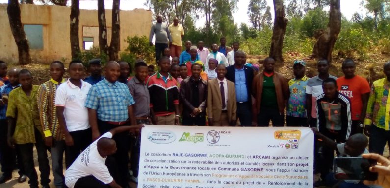 BURUNDI – SOCIETE CIVILE : Le Consortium RAJE-GASORWE et ARCAMI en atelier à GASORWE / MUYINGA