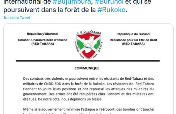 BURUNDI : Les rebelles RED TABARA n’existent que sur TWITTER et autres MEDIA