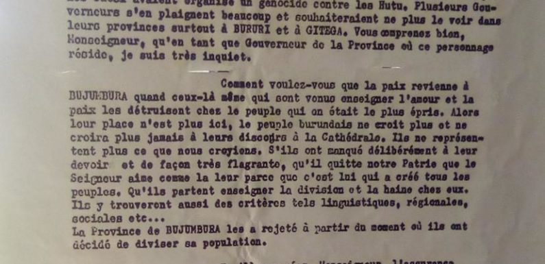 GENOCIDE CONTRE LES BAHUTU DU BURUNDI DE 1972 :  Des curés tentent d’empêcher le massacre à BUJUMBURA