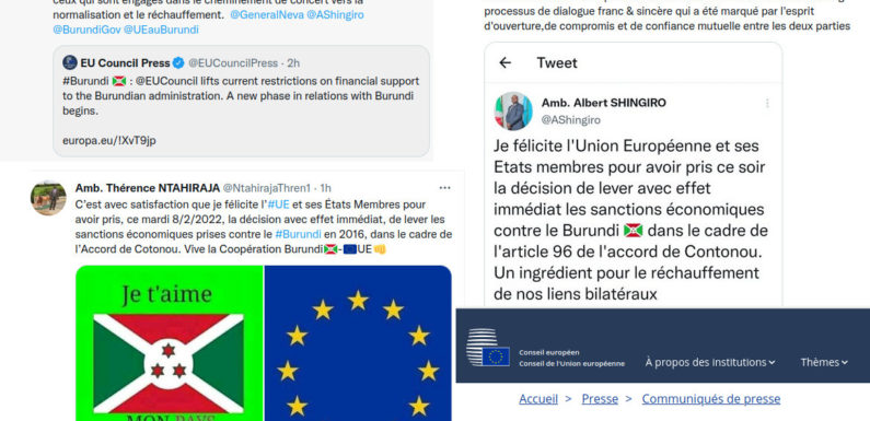L’UE lève les sanctions injustes contre le BuRuNDi