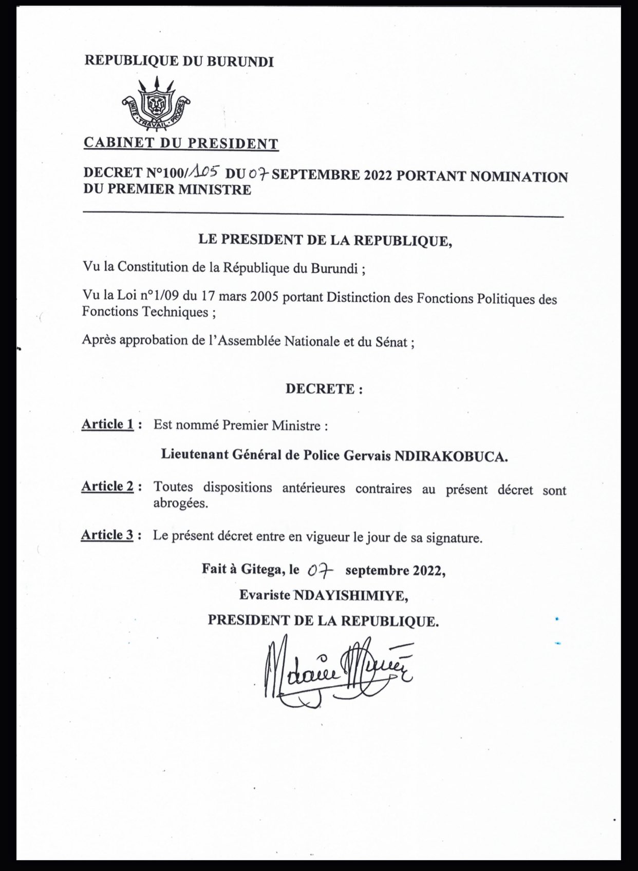 bdi burundi cpc 1erministre 0000 07092022 rtnbbi