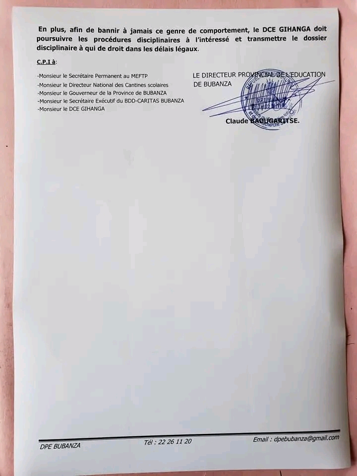 bdi burundi education corrompu 01 01032023 agaseketv