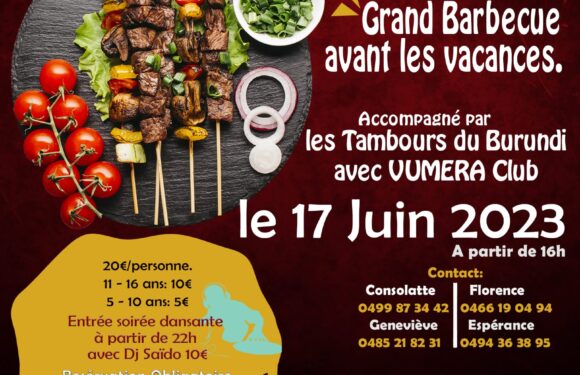 Burundi / Diaspora : Le 17/06/2023 à 16h, UMURYANGO Fraternité & Solidarité invite à un grand barbecue à Denderleeuw / Belgique