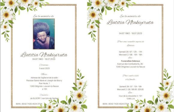 Burundi / Nécrologie : Décès de Mme Ntakiyiruta Léatitia, fille de Mirerekano Paul