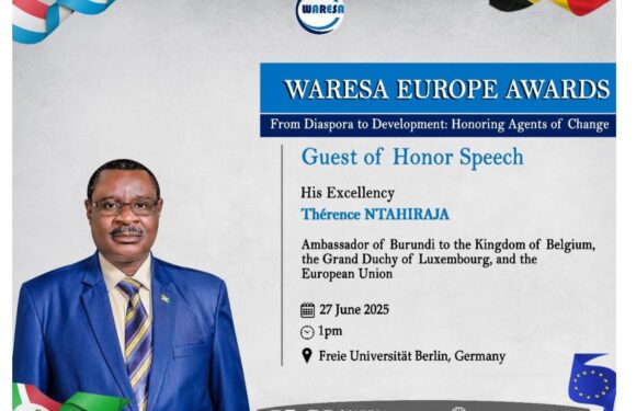 Burundi / Diaspora : Ambassadeur Ntahiraja honoré à Berlin aux WARESA Europe Awards