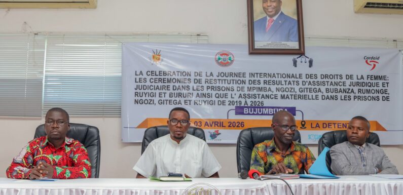 Burundi / Justice : Les femmes avocates de Gitega assistent 287 détenus, 22 libérés