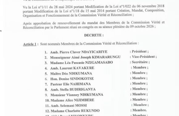 Burundi / Histoire : Le Président Ndayishimiye Evariste nomme les 13 membres de la CVR